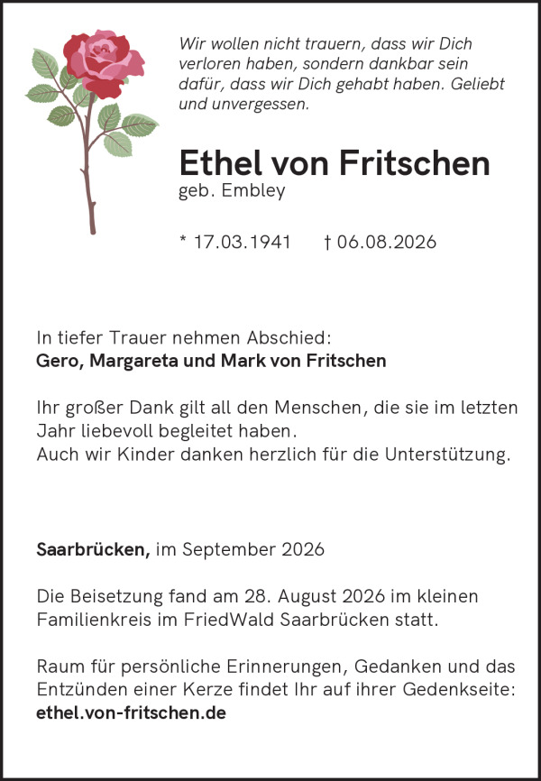 Traueranzeige